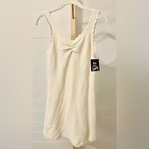 Art Class Girls Ivory Sweater‎ Dress XL Cotton Knit V Neck